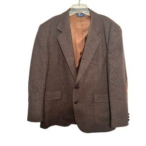 Pendleton Men’s  Suede Elbow Patch Button Down 100% Virgin Wool Blazer Size 44